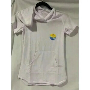 FREE‎ COUNTRY UPF 50 swim shirt with hoodie Youth Medium 10-12 White- NEW